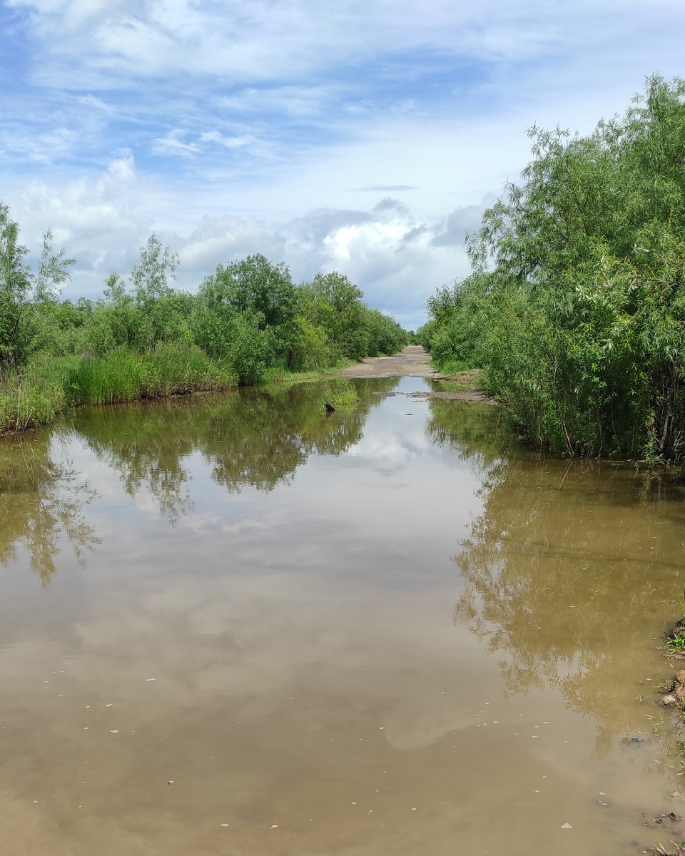 Вот такие лужи на дорогах