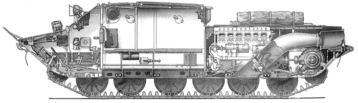 БТР-50ПК в разрезе