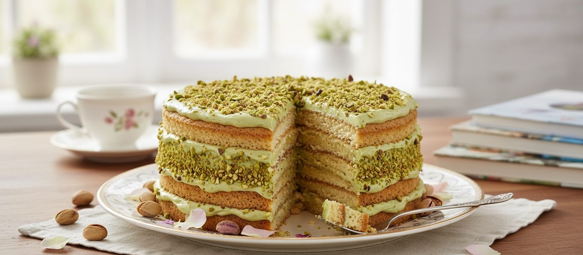 Изысканный фисташковый торт без сахара