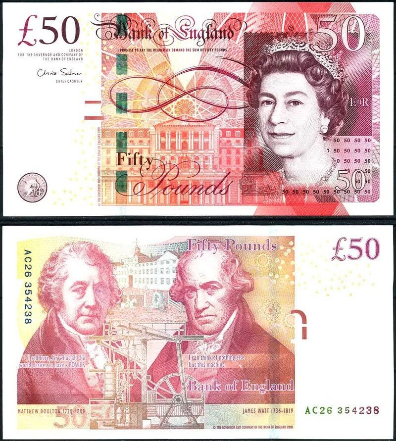 Бумажные британские фунты старого образца (серия F)