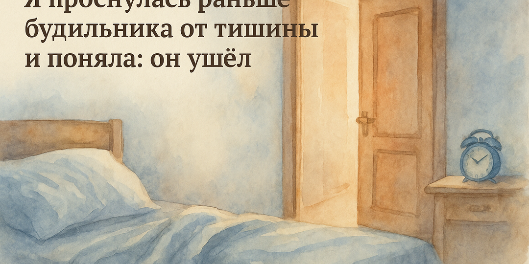 Я проснулась раньше будильника от тишины и поняла: он ушёл