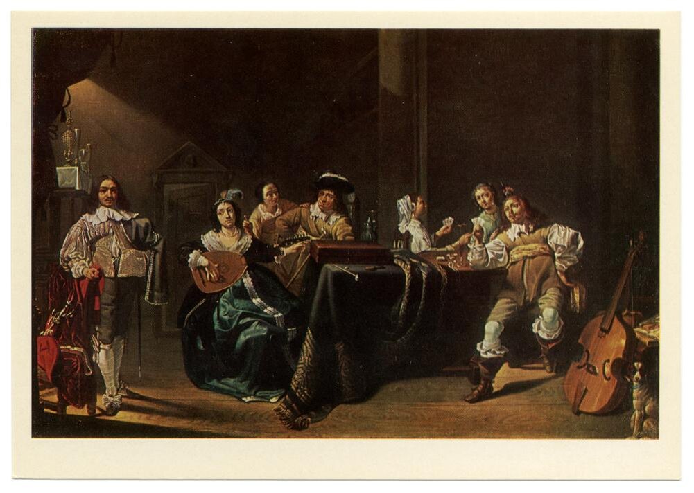 Якоб Дюк «Веселящаяся компания», первая половина XVII века. Холст, масло. Размеры: 47 x 71 см. Тульский музей изобразительных искусств. Фото картины взято из открытых источников.