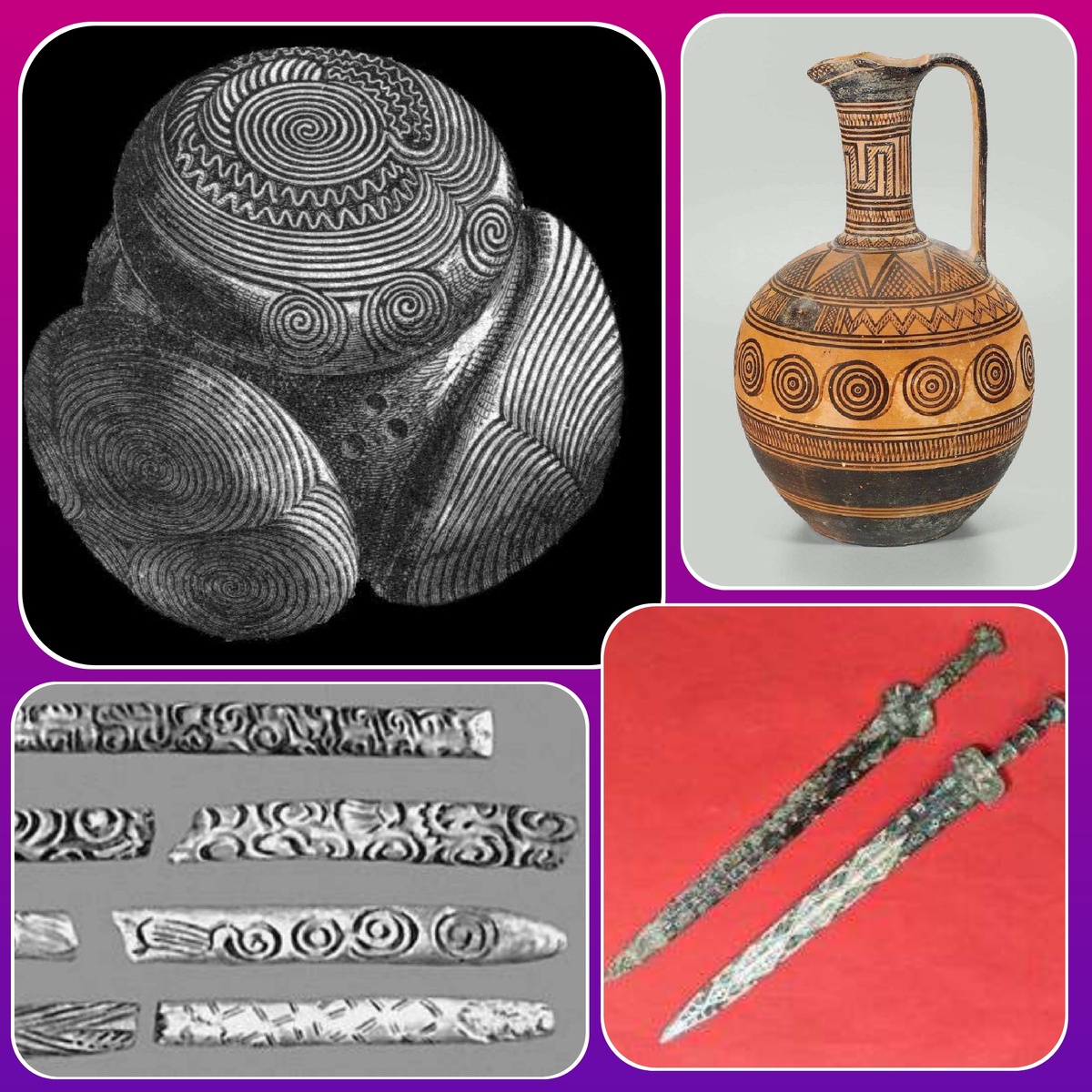 Древние люди любили украшать предметы быта, культа и оружие абстрактными рисунками