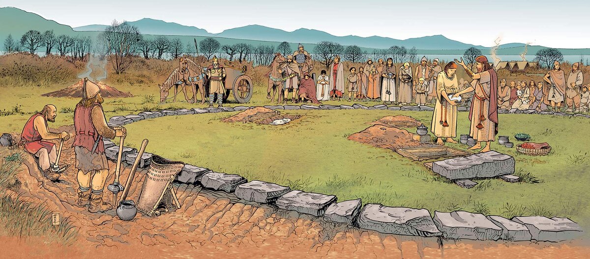 В святилище срубной культуры.