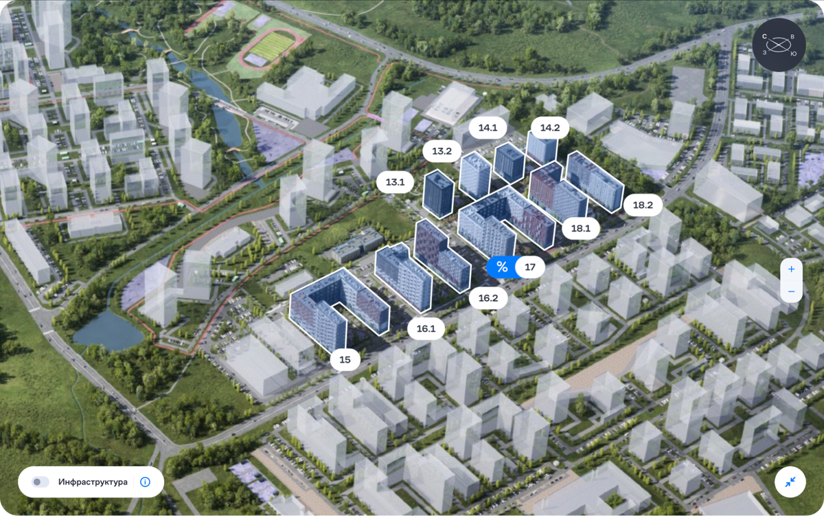 Пример розы ветров для проекта «Новое Видное» от Самолет
