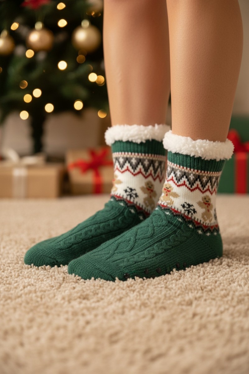 Самые новогодние носки с искусственным мехом 