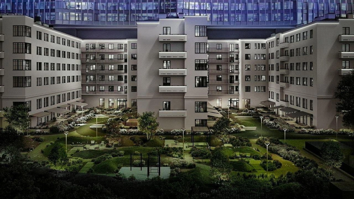 Проект застройки на месте комплекса общежитий Института красной профессуры на Большой Пироговской улице в Хамовниках.