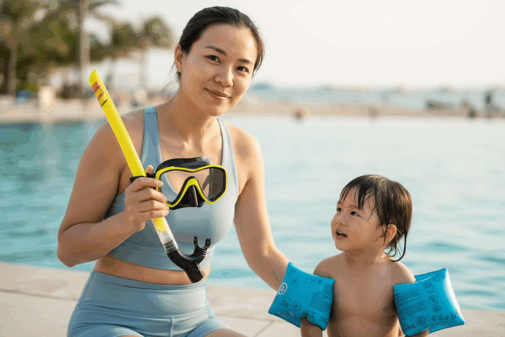    letniy_chek-list_dlya_roditeley_chto_obyazatelno_vzyat_detyam_na_more_i_v_basseyn_ochki_narukavniki_maska_i_solnzaщita FitSmile