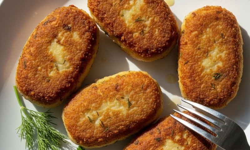 Подажристые картофельные котлеты