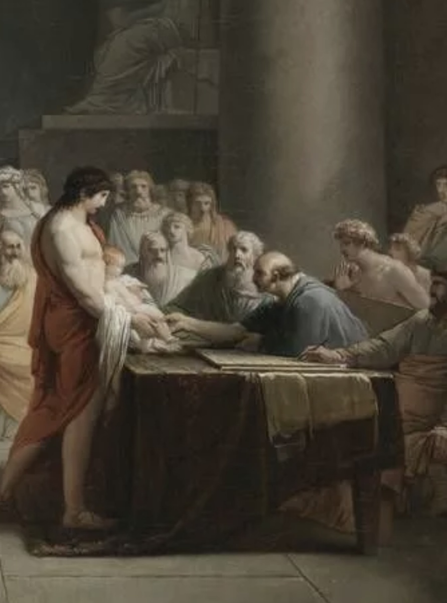 «Отбор детей в Спарте», написанная Жан-Пьером Сен-Урсом в 1785 году