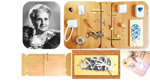 Первый бизиборд Марии Монтессори