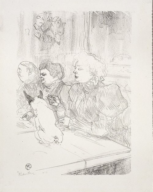 At La Souris, Madame Palmyre, Анри де Тулуз-Лотрек, 1897. Предки этих собак помогали английским кружевницам бороться с грызунами.