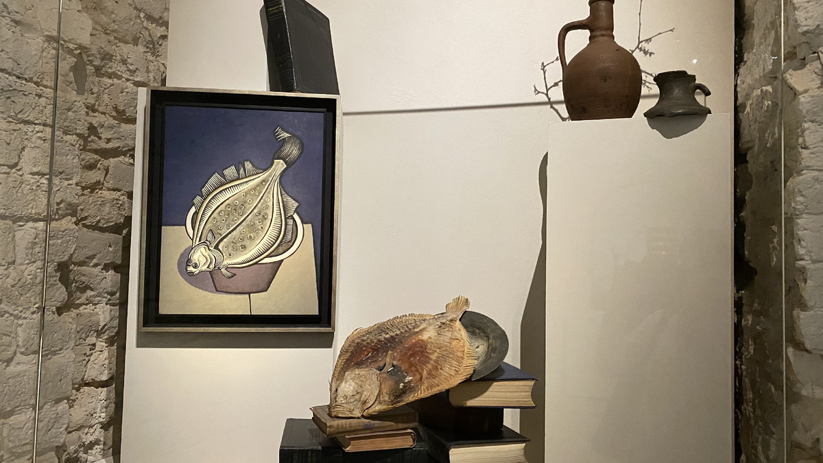 Д. Краснопевцев, "Натюрморт с камбалой"(1959)