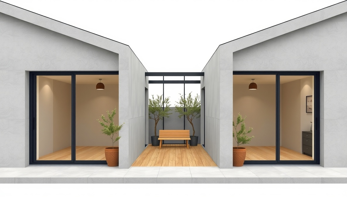 2 независимых модуля, соединённые общей зоной