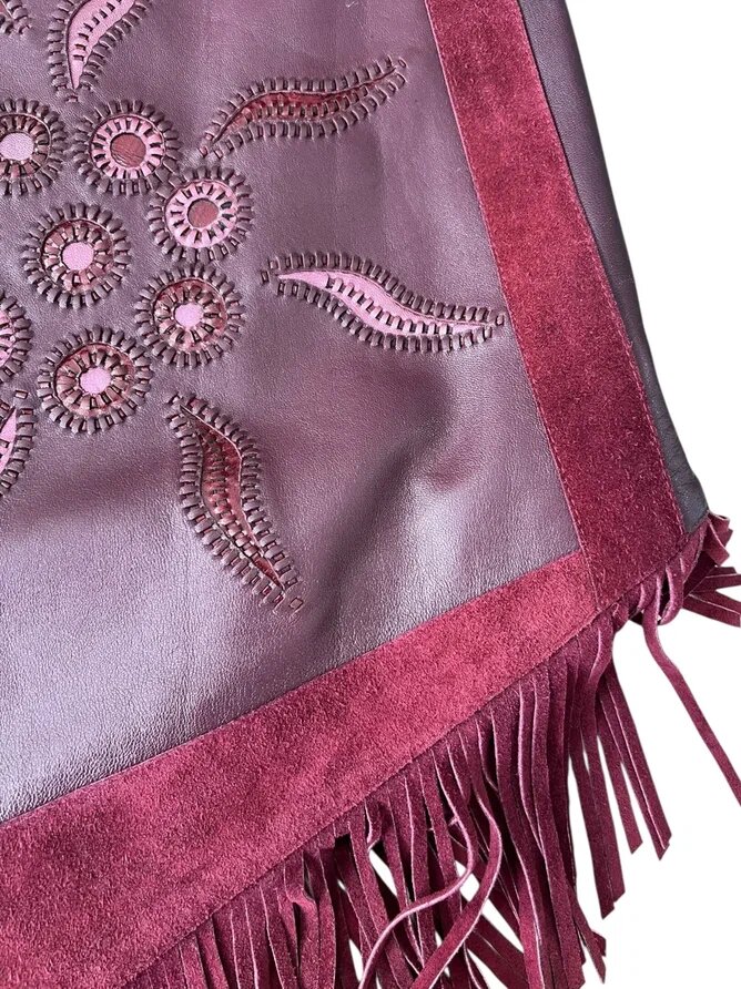 Авторская кожаная юбка "Вишневый блюз". Ателье Ирины Берзиной. 