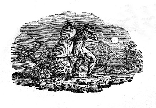 По-видимому, эта гравюра Томаса Бьюика в духе "вор у вора украл" (на самом деле юмористическая с моральным подтекстом) пугала и маленькую Джейн, и маленькую Шарлотту.