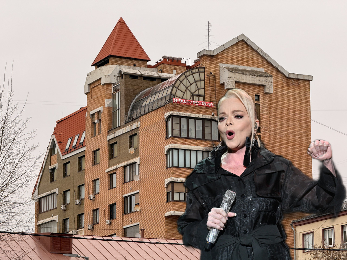 Автор фото: ТАСС / "ДП". Российская певица Лариса Долина и вид на дом, в котором находится её квартира, ставшая предметом судебного разбирательства.