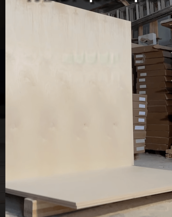 2 пачки фанеры это 56 листов каждая, где-то 40 столов.