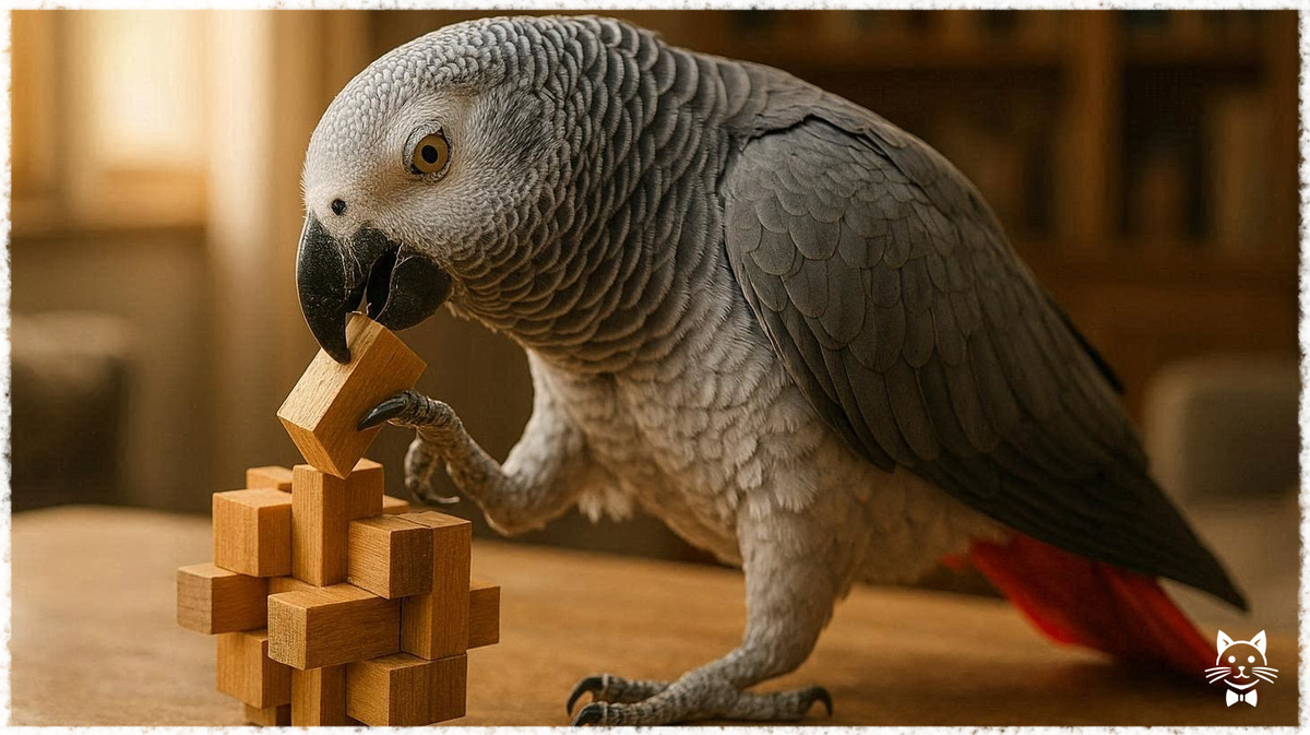 Попугай с головоломкой