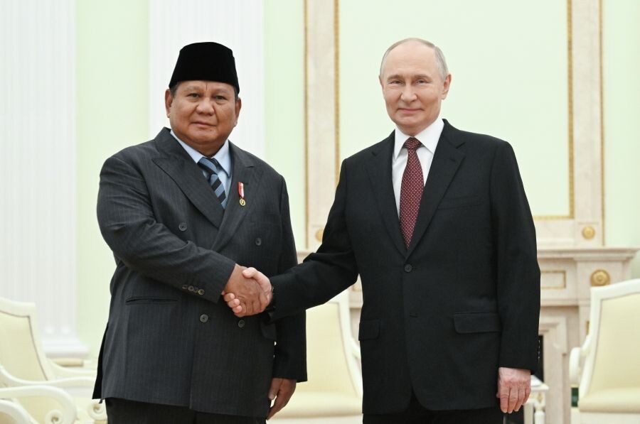    Президент РФ Владимир Путин и президент Индонезии Прабово Субианто / Источник: © Кристина Кормилицына/РИА Новости