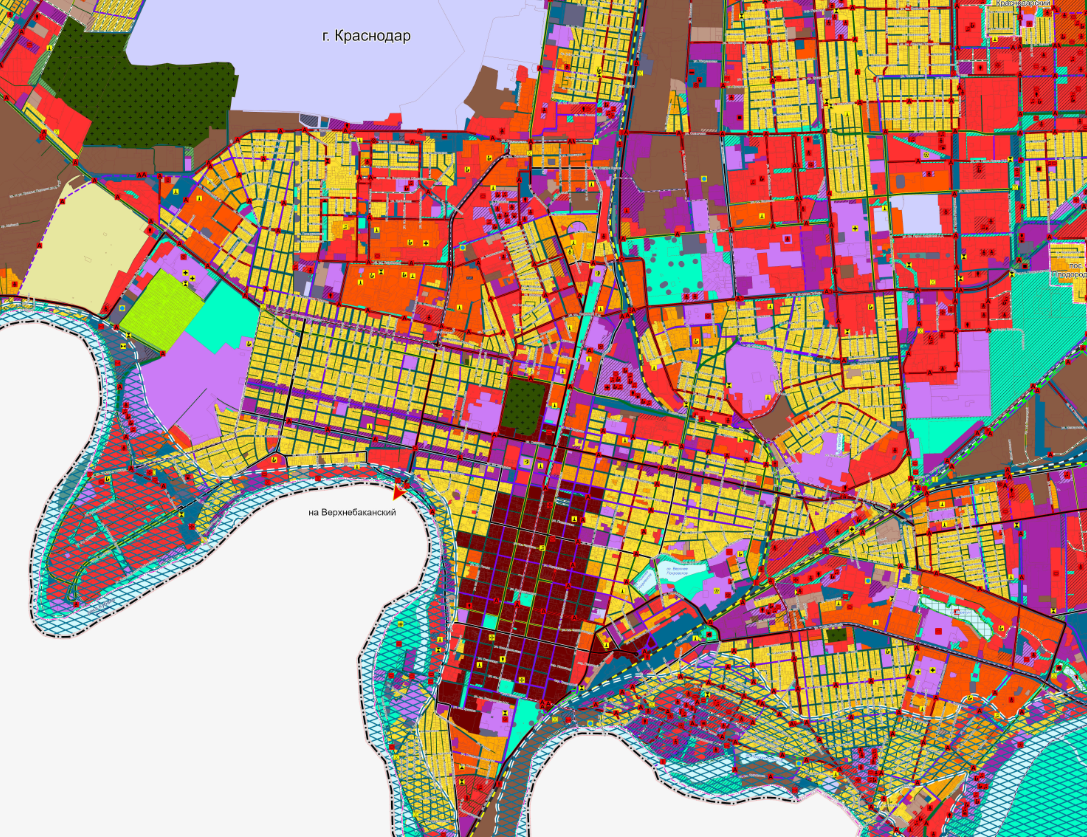 Карта функциональных зон, Единый документ территориального планирования и градостроительного зонирования г. Краснодар