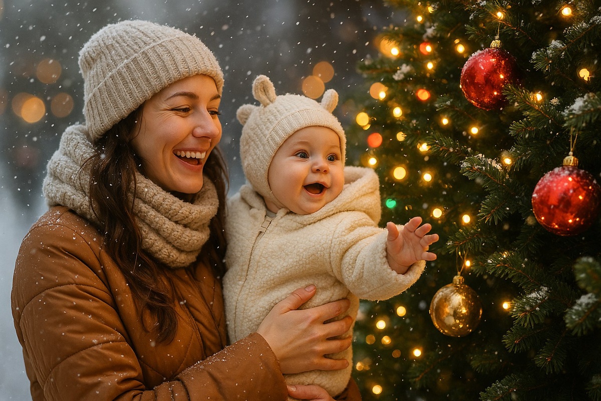 Первые новогодние фото у малыша