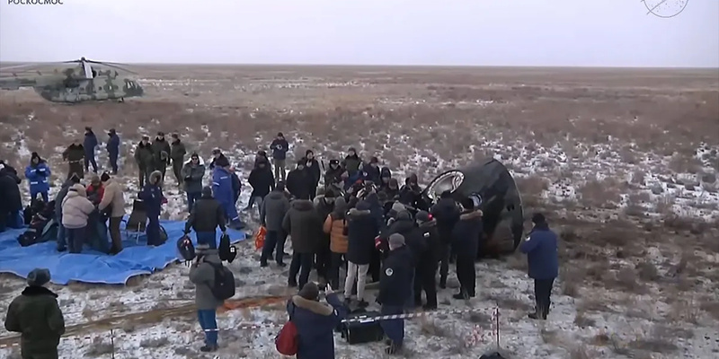 На месте посадки корабля.  фото: яндекс.