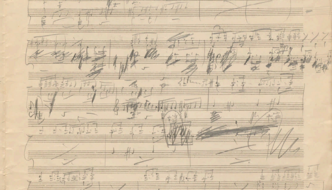 Нотный автограф Петра Чайковского, набросок партитуры балета «Щелкунчик». Правообладатель фото Президентская библиотека