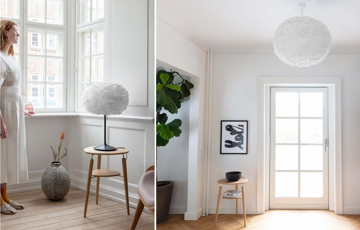 Cкандинавские светильники из перьев Umage Eos.