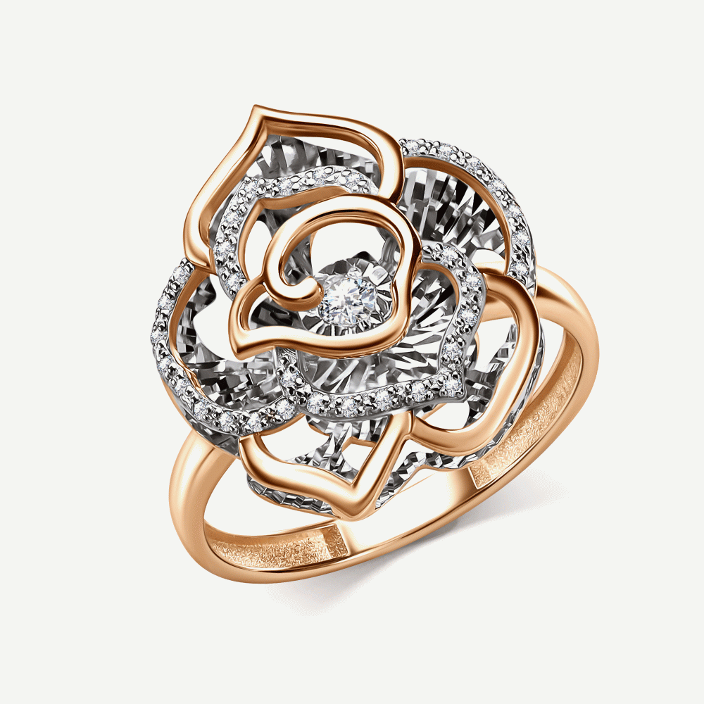 Золотое кольцо с бриллиантами
Код: 000-404774