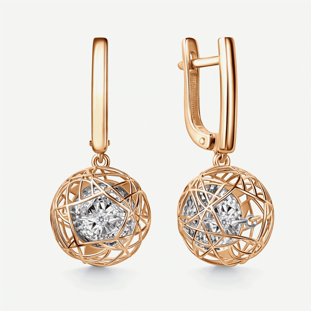 Золотые серьги подвесные с бриллиантами
Код: 000-404752