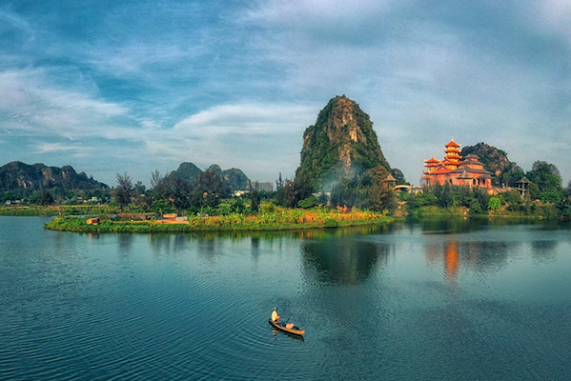 Вид на закат с вершины Мраморных гор