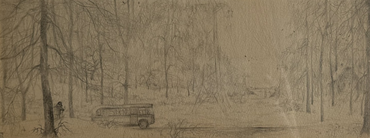 С.Ю. Колчеев. Без названия. Бумага, карандаш, 1976 г. Из собрания Музея районов Измайлово и Соколиная гора. 