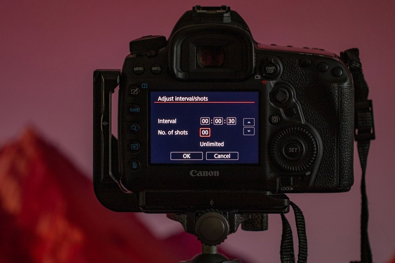    Настройки интервальной съёмки в фотоаппарате / Фото: unsplash.com