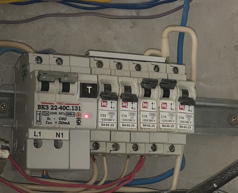 Автоматы в щитке