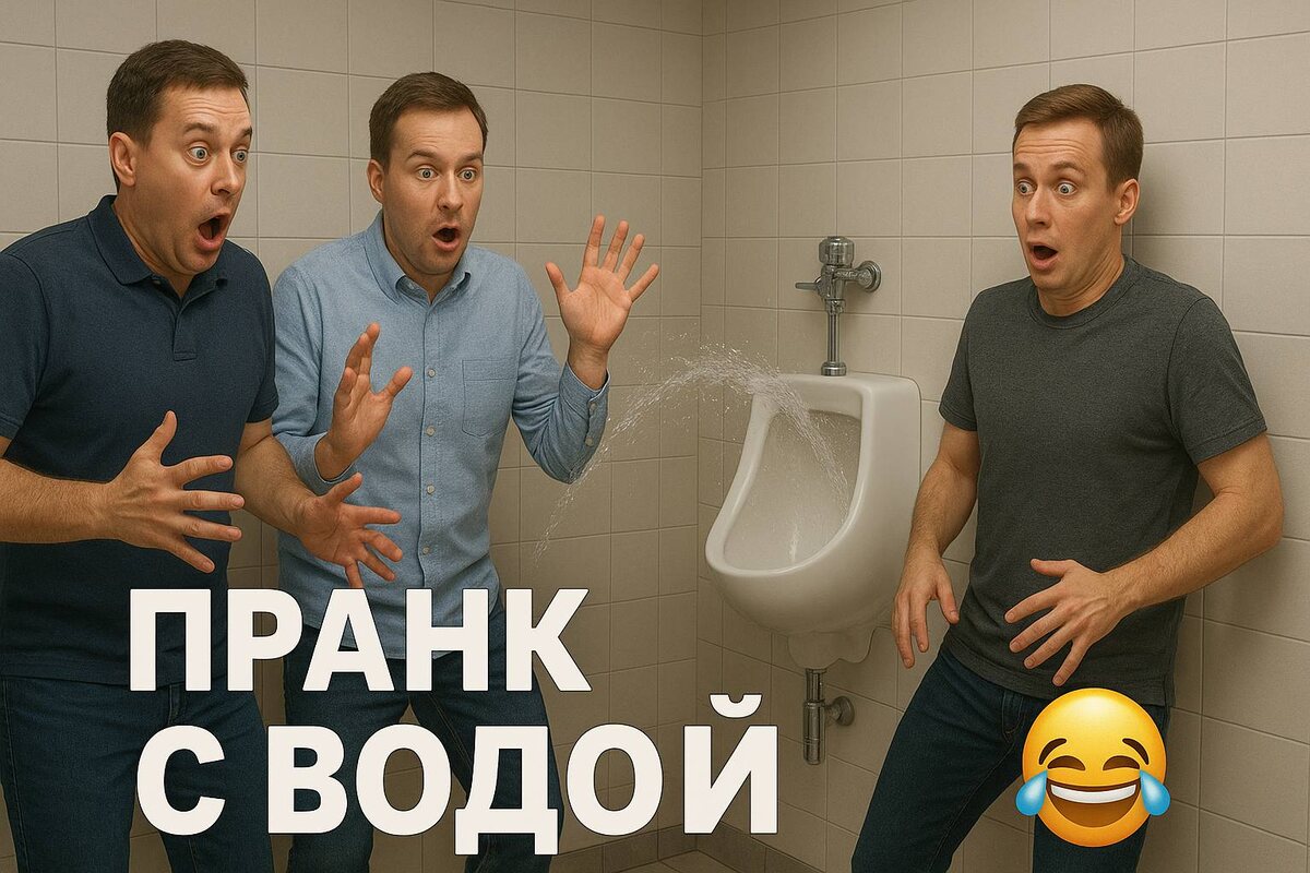 Туалетная ловушка! 💦 Мужики подпрыгнули от неожиданности 😂