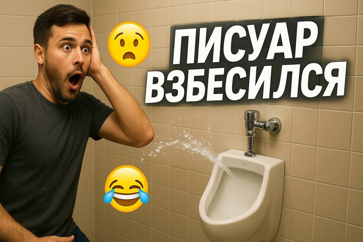 Туалетная ловушка! 💦 Мужики подпрыгнули от неожиданности 😂