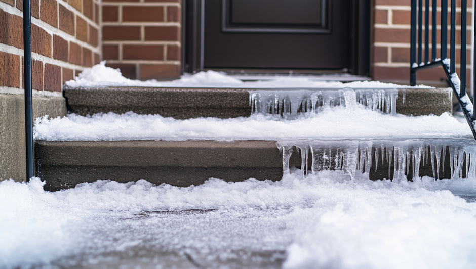 Снег и наледь на ступеньках — риск для здоровья и жизни