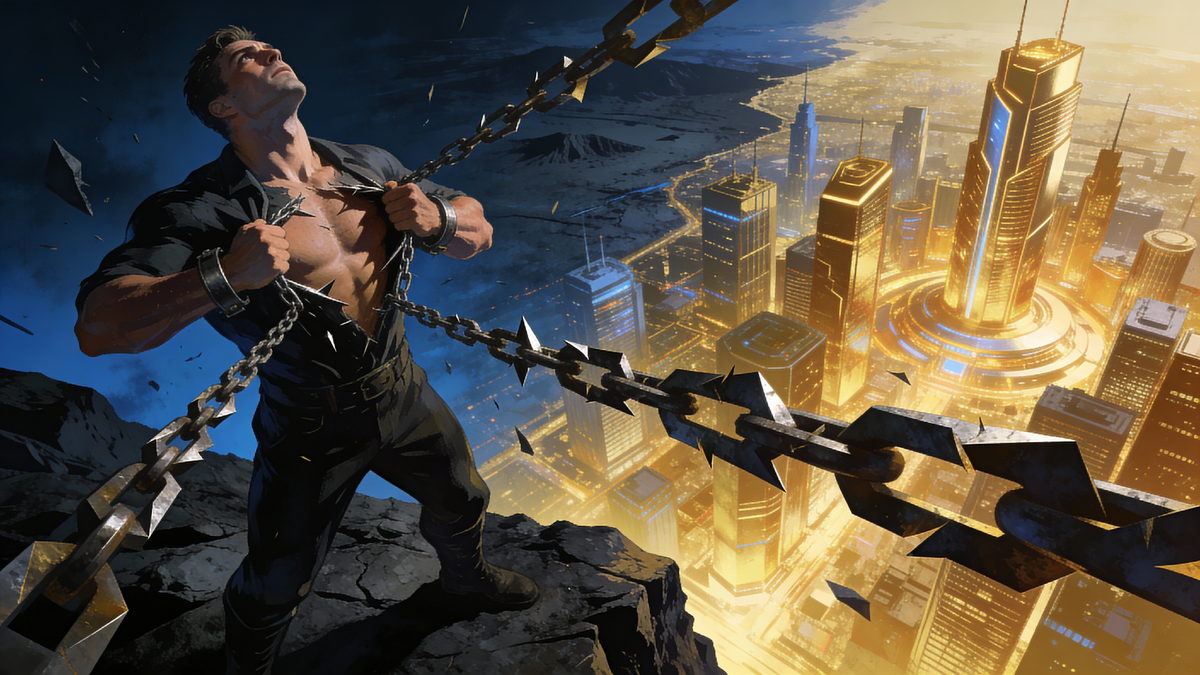 "Разрыв цепей рабства", иллюстрация создана сетью Артлист