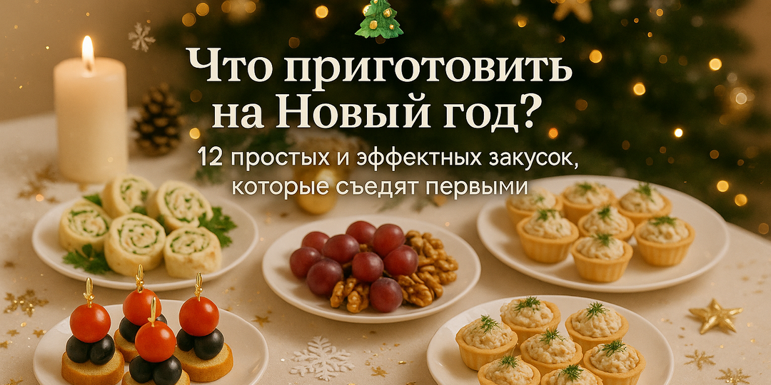🎄 Что приготовить на Новый год? 12 простых и эффектных закусок, которые съедят первыми