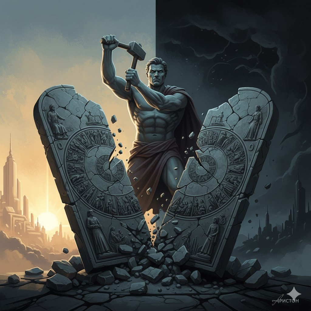 "Функция Человечества: Исправление Слепой Кармы", иллюстрация создана сетью Джемини