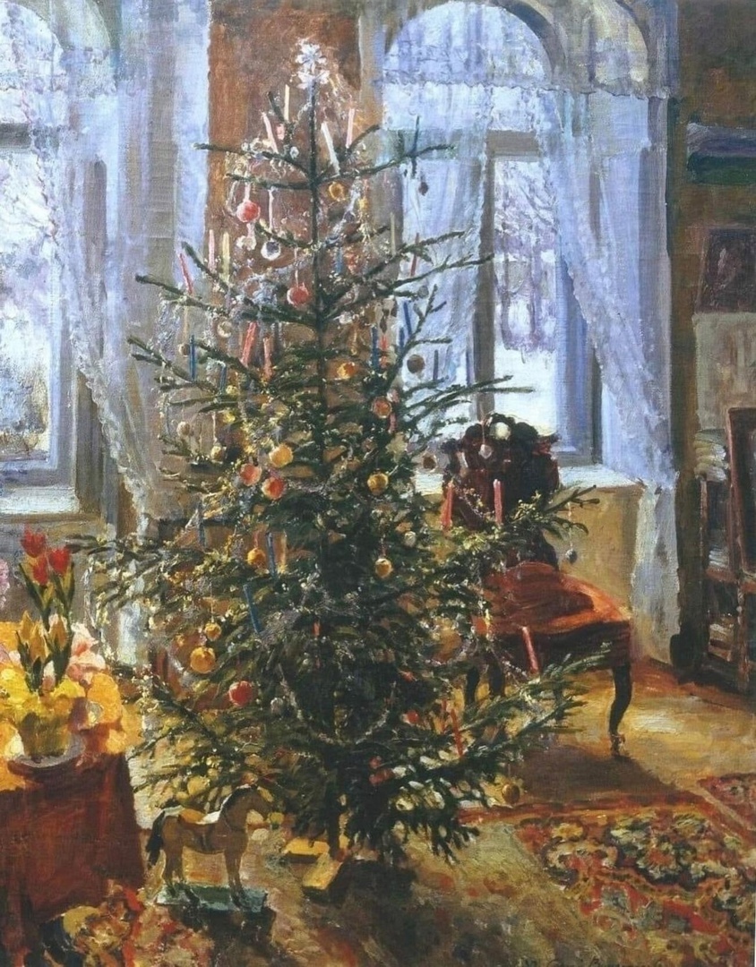 Сергей Виноградов «Интерьер с рождественской елкой», 1930 год