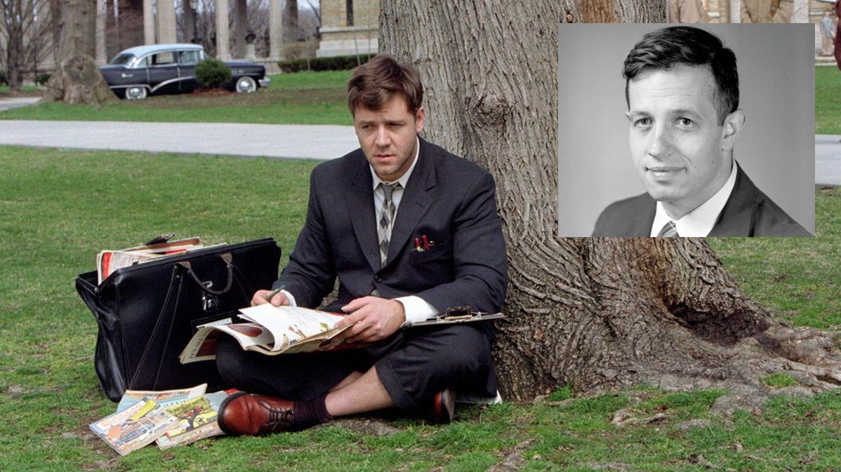 Рассел Кроу в роли Джона Форбса Нэша-младшего и прототип героя