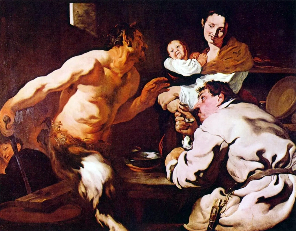 Иоганн Лисс. Сатир у крестьянина, 1618. Берлинская картинная галерея, Берлин