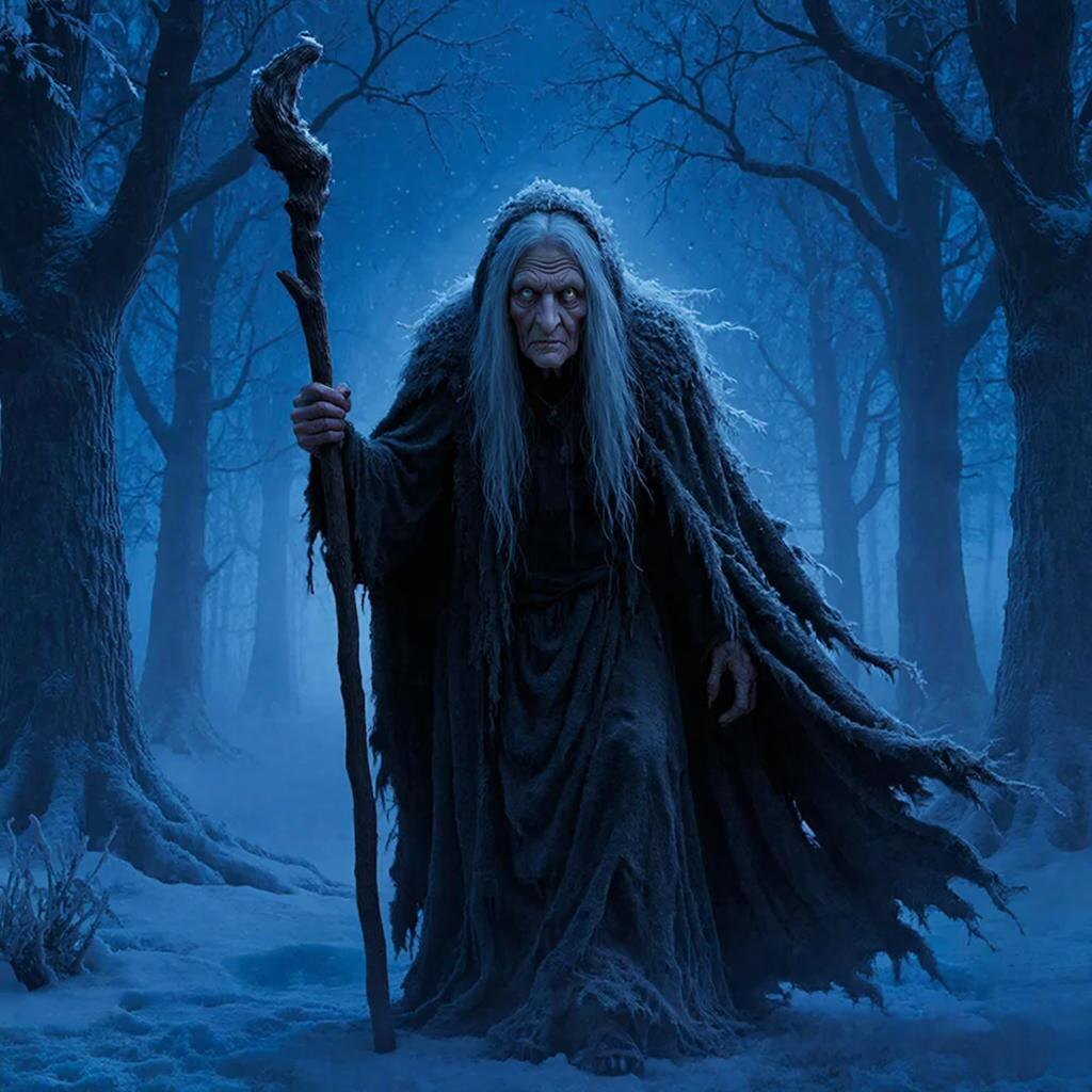 “Зимняя Баба-Яга приходит, когда год замедляется. Она не пугает — она очищает.”