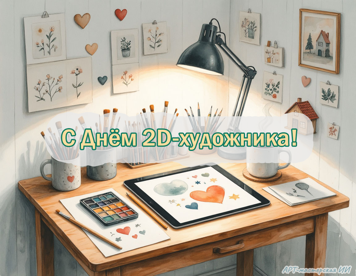 Открытки из серии “Волшебный декабрь”. Автор — АРТ-мастерская ИИ