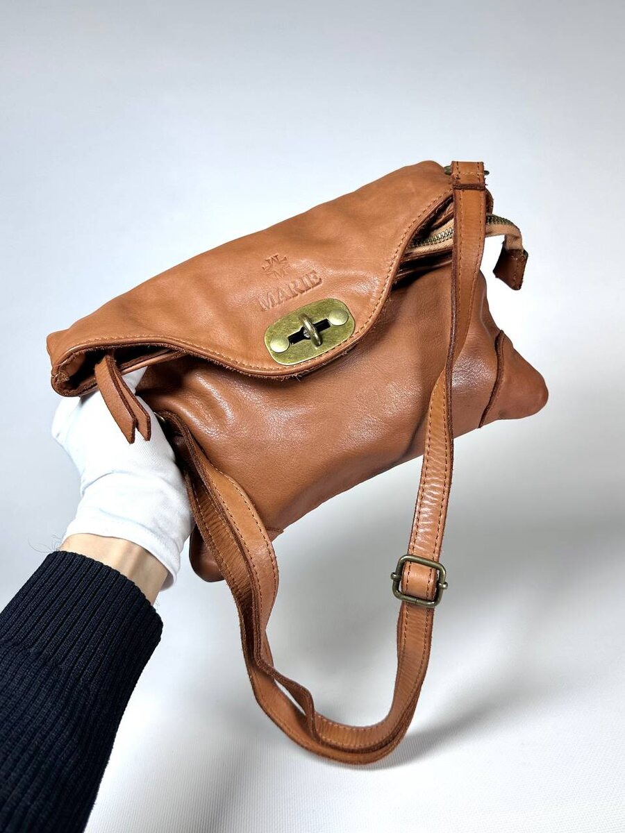 Мини сумка pelle lavata 6881 светло-рыжая