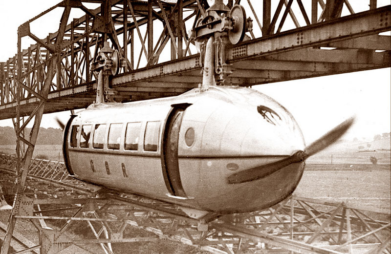 Рельсоплан в процессе испытаний, 1930 г.