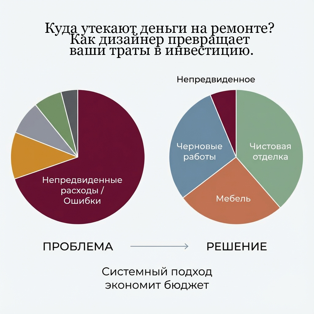 Сравнительные диаграммы расходов без дизайнера VS с дизайнером