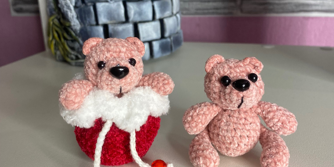 Мастер-Класс "Мишка в мешочке". Вязание крючком.